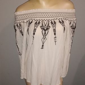 Terre Bleue Women's Peasant Crinkle Smocked Tunic